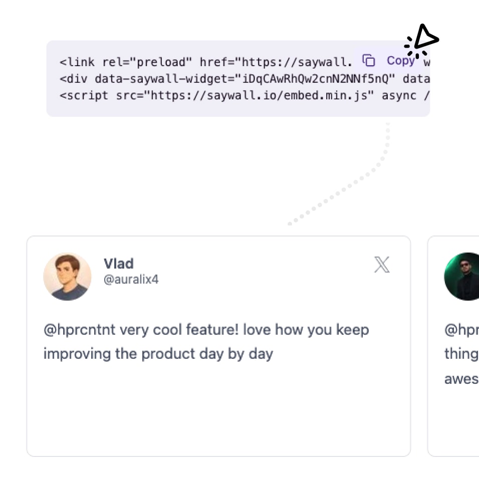 Embed your widget in one line of code